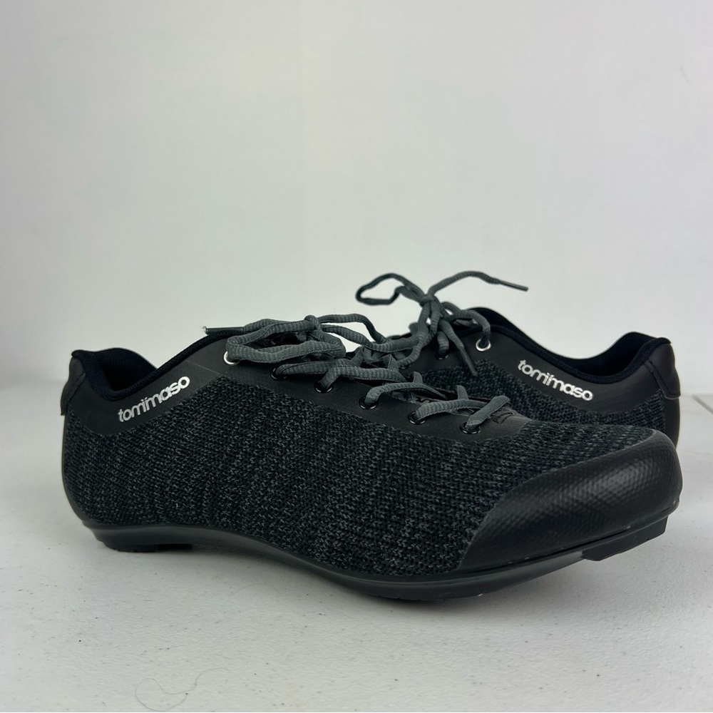 Tommaso Strada Aria Black Knit Cycling Shoes Lace Up Size 10.5